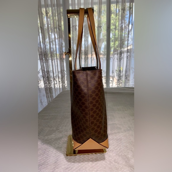 CELINE - Macadam bag - brown coated canvas with beige leather **FINAL PRICE** - Picture 5 of 16